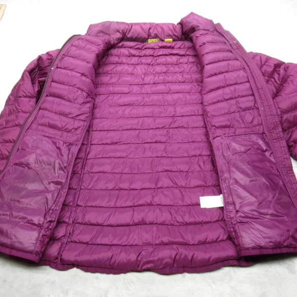 Cabelas Down Jacket Women Large Purple Puffer Lightweight Packable Full Zip READ - Picture 3 of 16